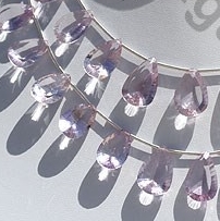 8 inch strand Pink Amethyst  Concave Cut Pan