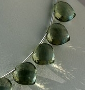 8 inch strand Green Amethyst Gemstone Betel Briolette