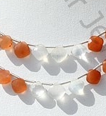 Peach Moon Stone Cushion Shape beads