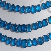 Apatite Gemstone Beads  Flat Pear Briolette