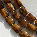 8 inch strand Tiger Eye Faceted Rectangle