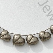 Pyrite Chubby Heart Plain Beads