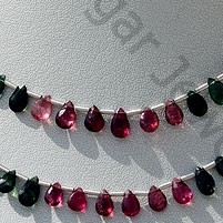 wholesale Tourmaline Gemstone Beads Flat Pear Briolette