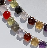 Semi Precious Multi  Gemstone Flower Beads