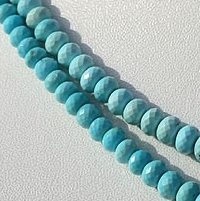 Sleeping Beauty Turquoise  Faceted Rondelles