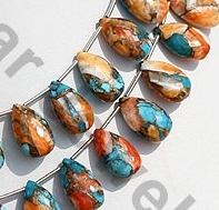 Turquoise Gemstone Flat Pear Briolette