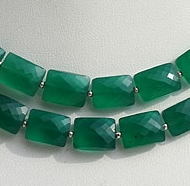 Green Onyx  Faceted Rectangles