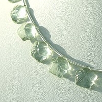 Green Amethyst Gemstone Flower Beads