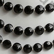 wholesale Black Spinel Gemstone Faceted Coin