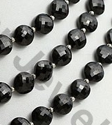 aaa Black Spinel Gemstone Faceted Coin