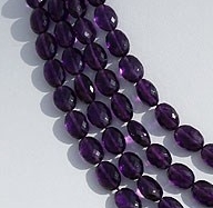 16 inch strand Amethyst Gemstone Oval Faceted
