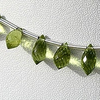 8 inch strand Peridot Gemstone Beads  Chandelier Briolette