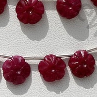 Ruby Gemstone Gemstone Flower Beads