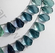 Fluorite Gemstone Beads  Twisted Tear Drops