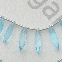 8 inch strand Blue Topaz Gemstone  Dew Drops