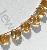 Citrine Gemstone Faceted Chubby Heart Briolette