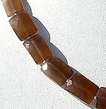 8 inch strand Coffee Moonstone Faceted Rectangle