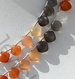 Peach Moon Stone Cushion Shape beads