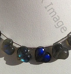 wholesale Labradorite Blue Power Chubby Heart Plain Beads