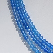 16 inch strand Dyed Navy Blue Chalcedony Faceted Rondelle