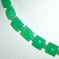 8 inch strand Chrysoprase Gemstone Faceted Rectangle