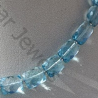 Blue Topaz Gemstone Faceted Rectangles