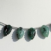 wholesale Emerald Gemstone Carved Leaf