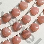 Pink Opal Gemstone Heart Briolette