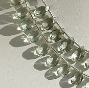 Green Amethyst Gemstone Pan Beads