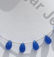 Navy Blue Chalcedony Fancy beads