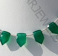 Green Onyx Gemstone Pentagon Beads
