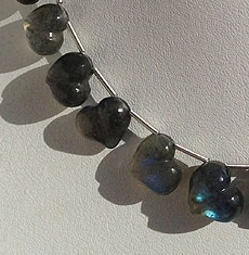 aaa Labradorite Blue Power Chubby Heart Plain Beads