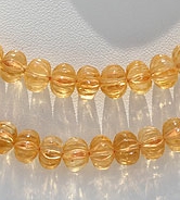 Citrine Gemstone Carved Pumpkin beads