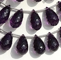 wholesale Amethyst Gemstone Concave Cut Drops