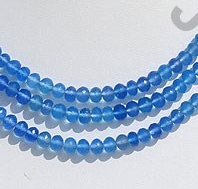 Dyed Navy Blue Chalcedony Faceted Rondelle