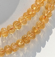 Citrine Gemstone Carved Pumpkin beads
