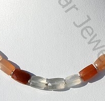 Peach Moon Stone Faceted Rectangles