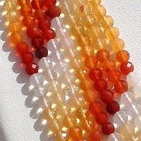 16 inch strand Mexican Fire Opal  Gemstone  Faceted Rounds