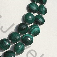 Malachite Gemstone Faceted Coin