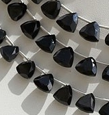 Black Spinel Trilliant Cut Beads
