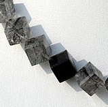 Black Rutilated Quartz Faceted Cube