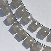 8 inch strand Grey Moonstone Polygon Diamond Cut