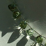8 inch strand Green Amethyst Gemstone faceted Chestnut