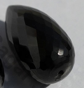 Black Spinel Half Drilled Gemstones