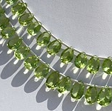Peridot Gemstone Beads  Concave Cut Pan
