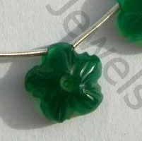 Green Onyx  Gemstone Flower Beads