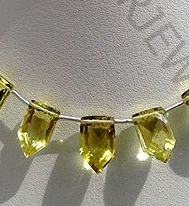 Lemon quartz pentagon shape beads