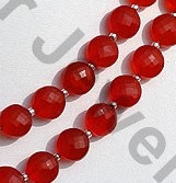 Carnelian Gemstone Faceted Coin