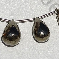 8 inch strand Pyrite Beads Tear Drops Briolette