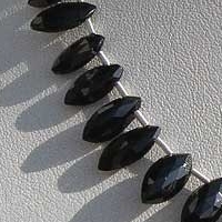8 inch strand Black Spinel  Marquise